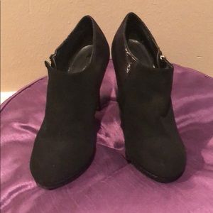 Sexy black IMPO side sip high heel booties